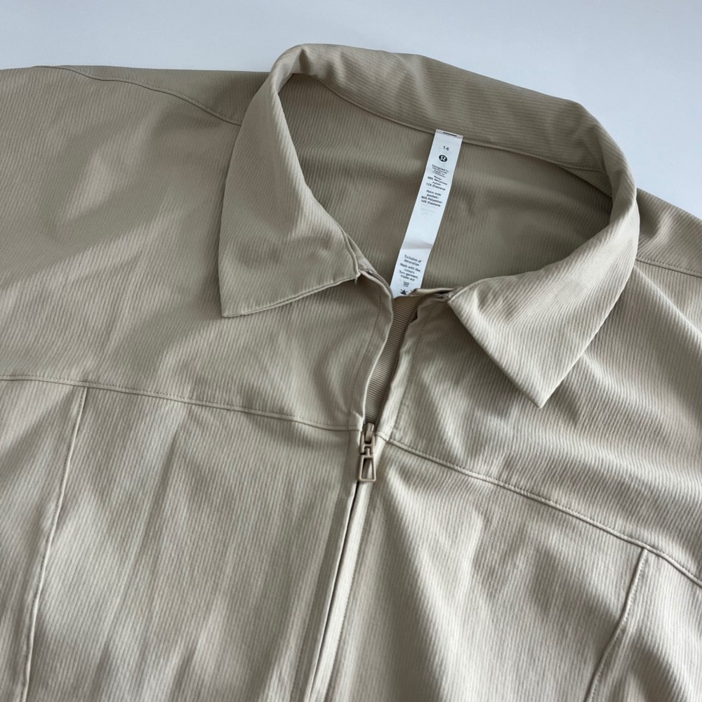 Lululemon Stretch Rib Pocketed Romper Short Sleeve Women's Khaki 14